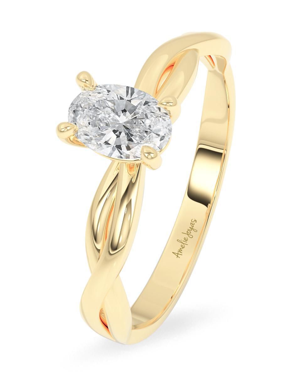 Anillo de compromiso "de" oro 14 k amelie joyas sin colección zirconia