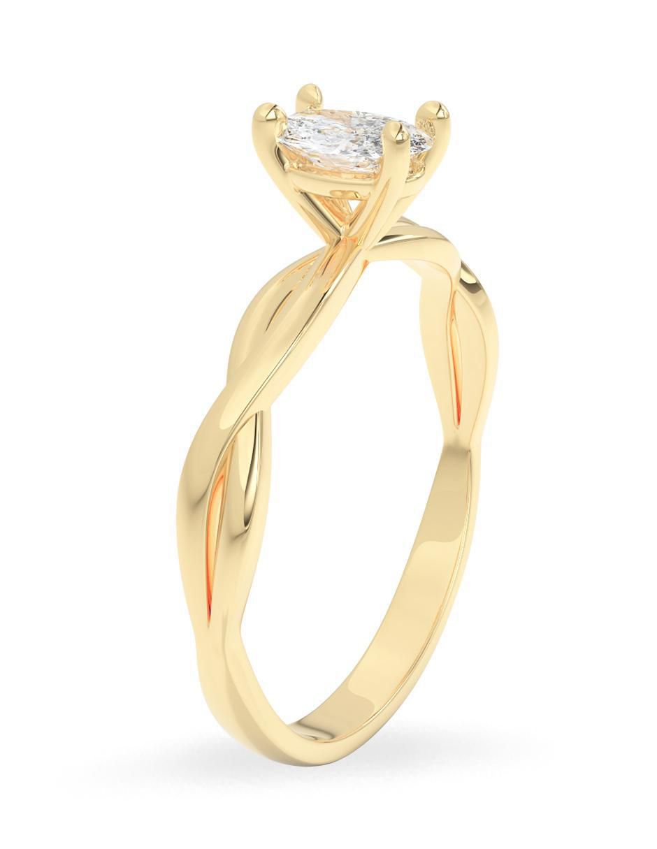 Anillo de compromiso "de" oro 14 k amelie joyas sin colección zirconia