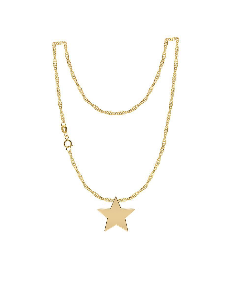 Collar con dije de estrella de oro 10 K