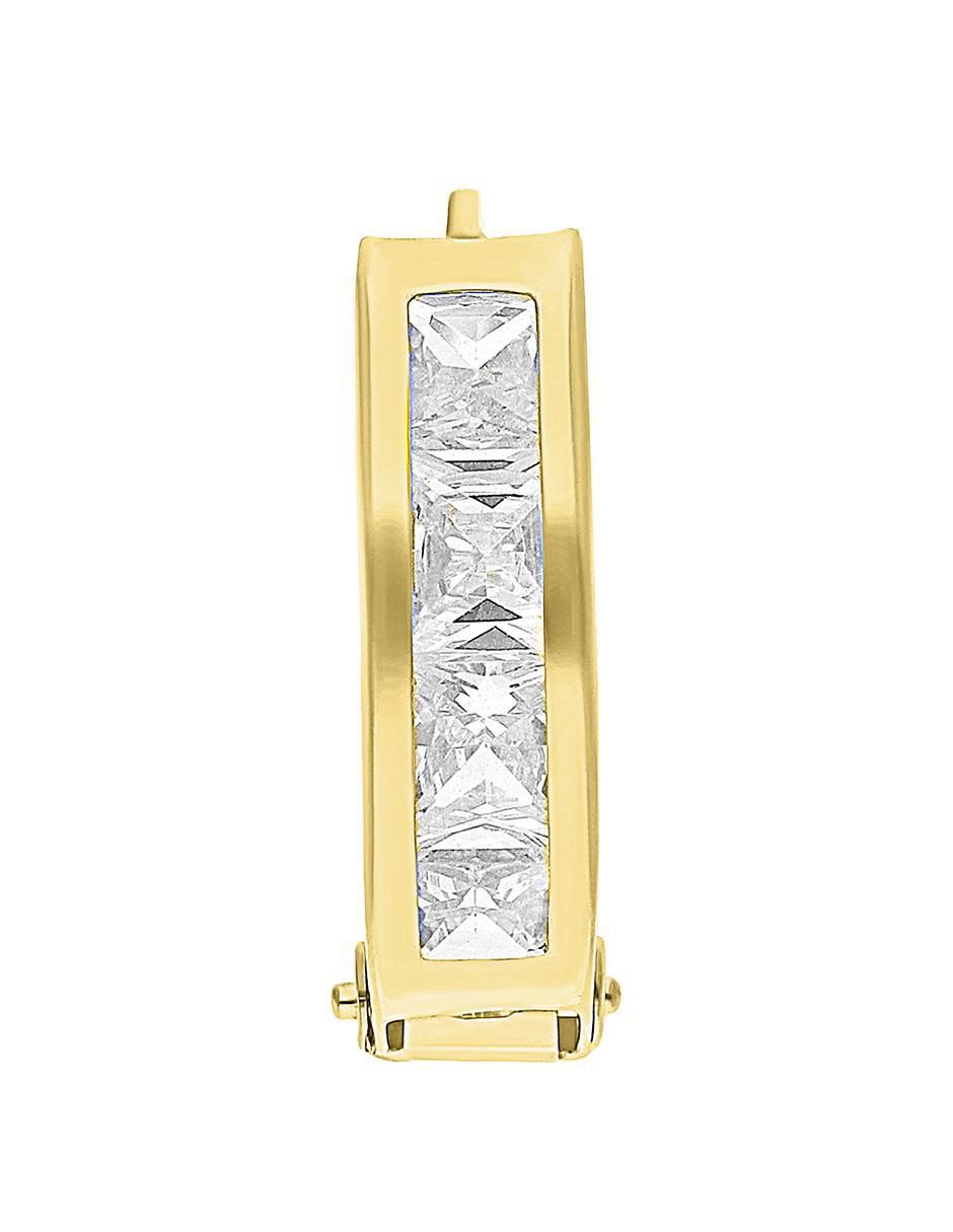 Arracadas de oro 10 K con acabado brillante zirconia 4