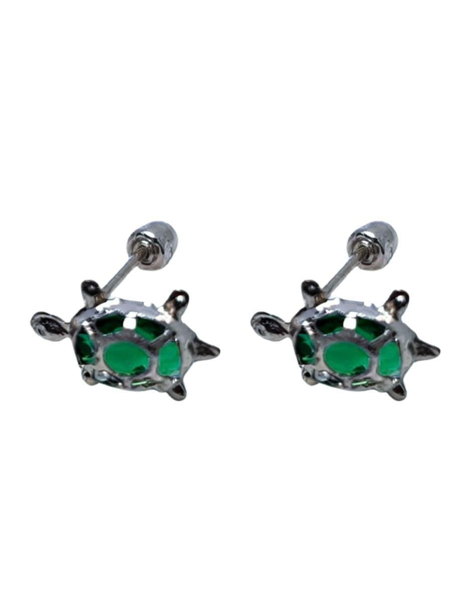 Broqueles de tortuga de plata P 925 con acabado pavé zirconia 3