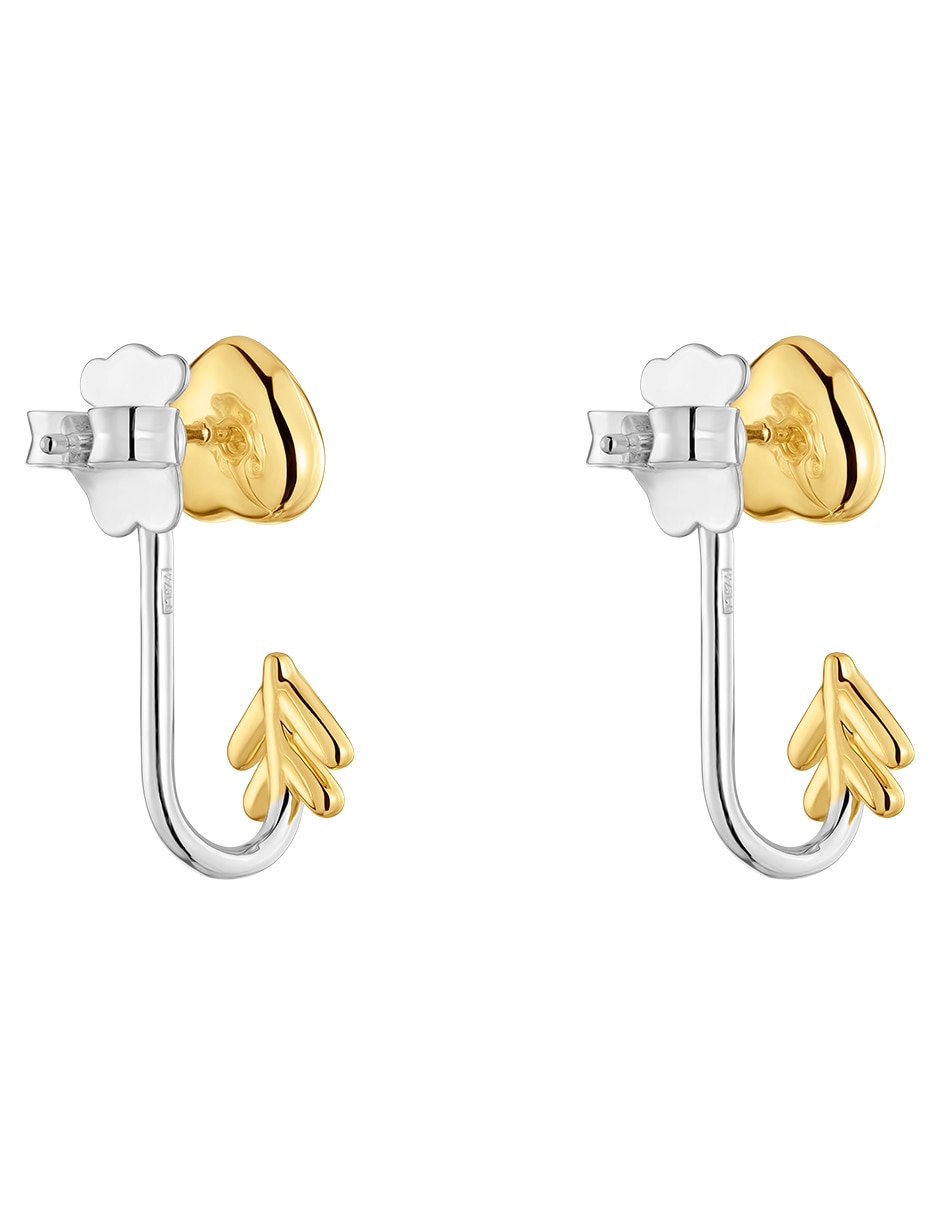 Broqueles de flecha Flechazo de plata P 925 con acabado baño de oro 2