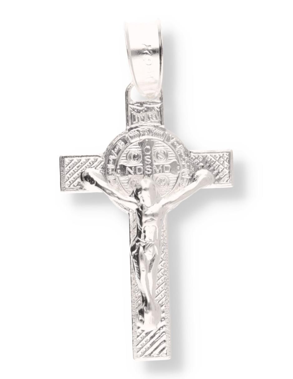 Dije de cruz San Benito de plata P 925