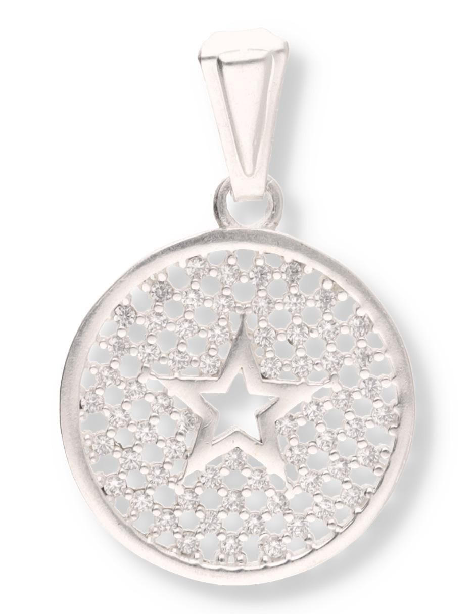 Dije redondo Love Estrella de plata P 925 circonita Dije redondo Love Estrella de plata P 925 circonita