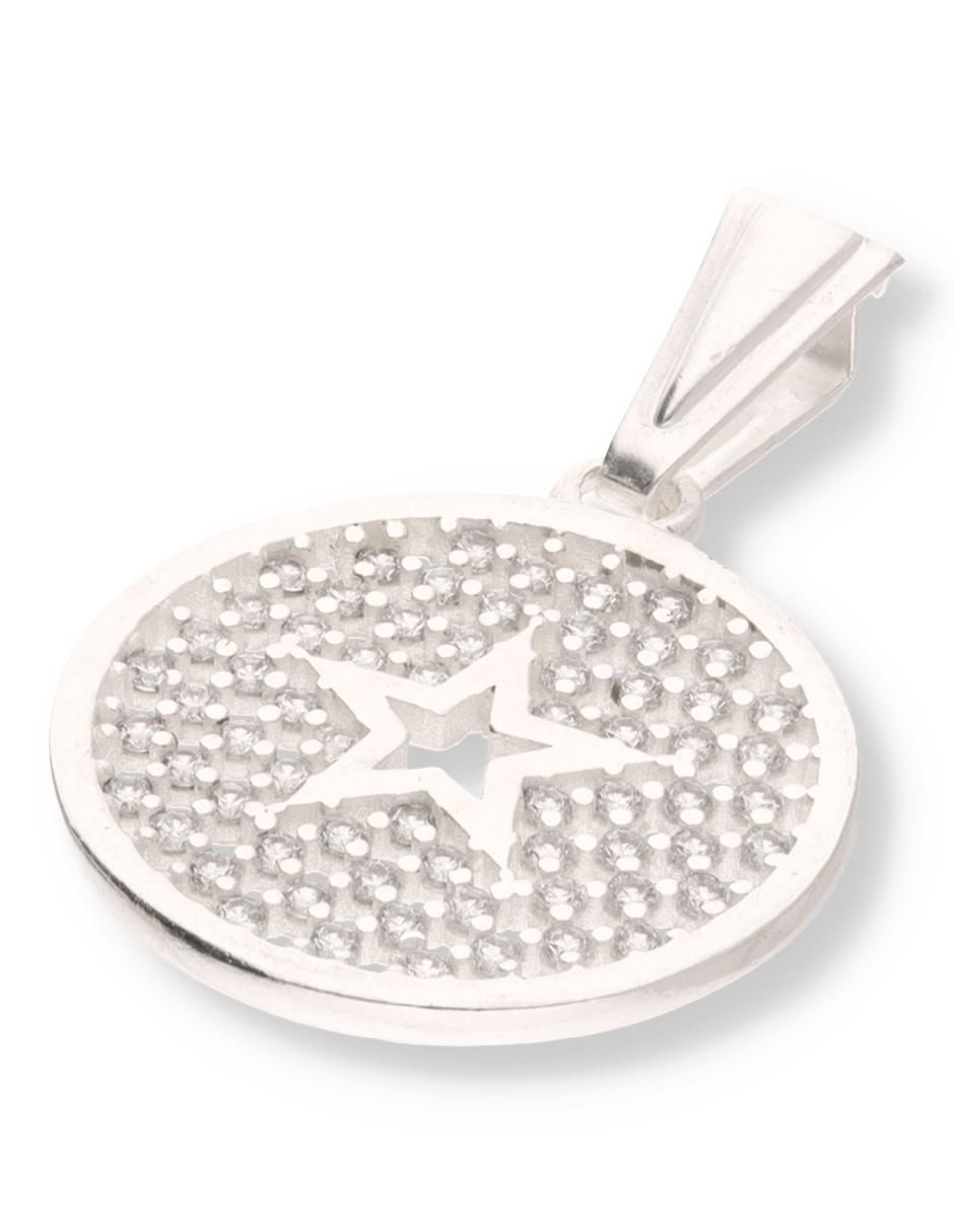 Dije redondo Love Estrella de plata P 925 circonita 2