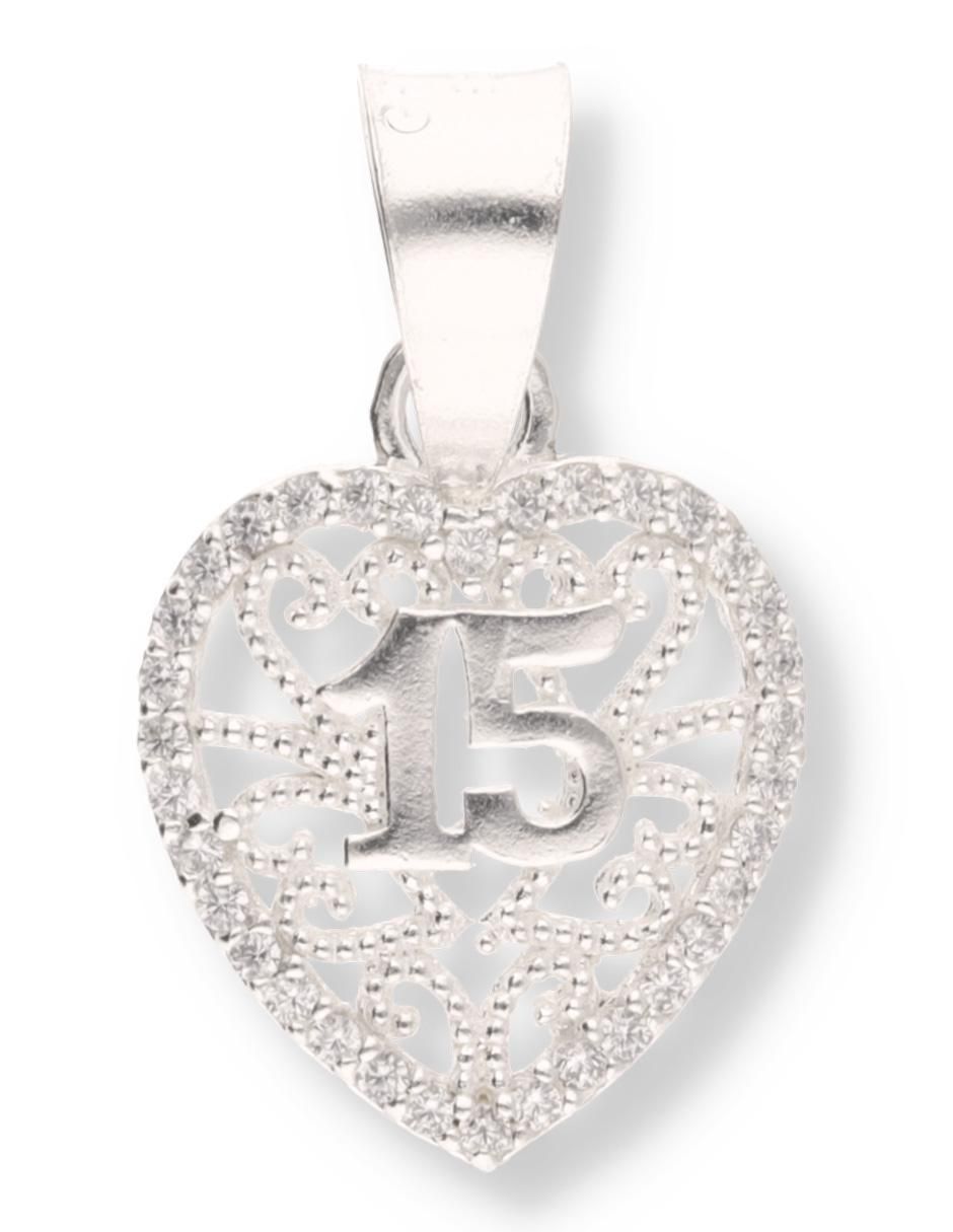 Dije de corazón Love de plata P 925 circonita Dije de corazón Love de plata P 925 circonita