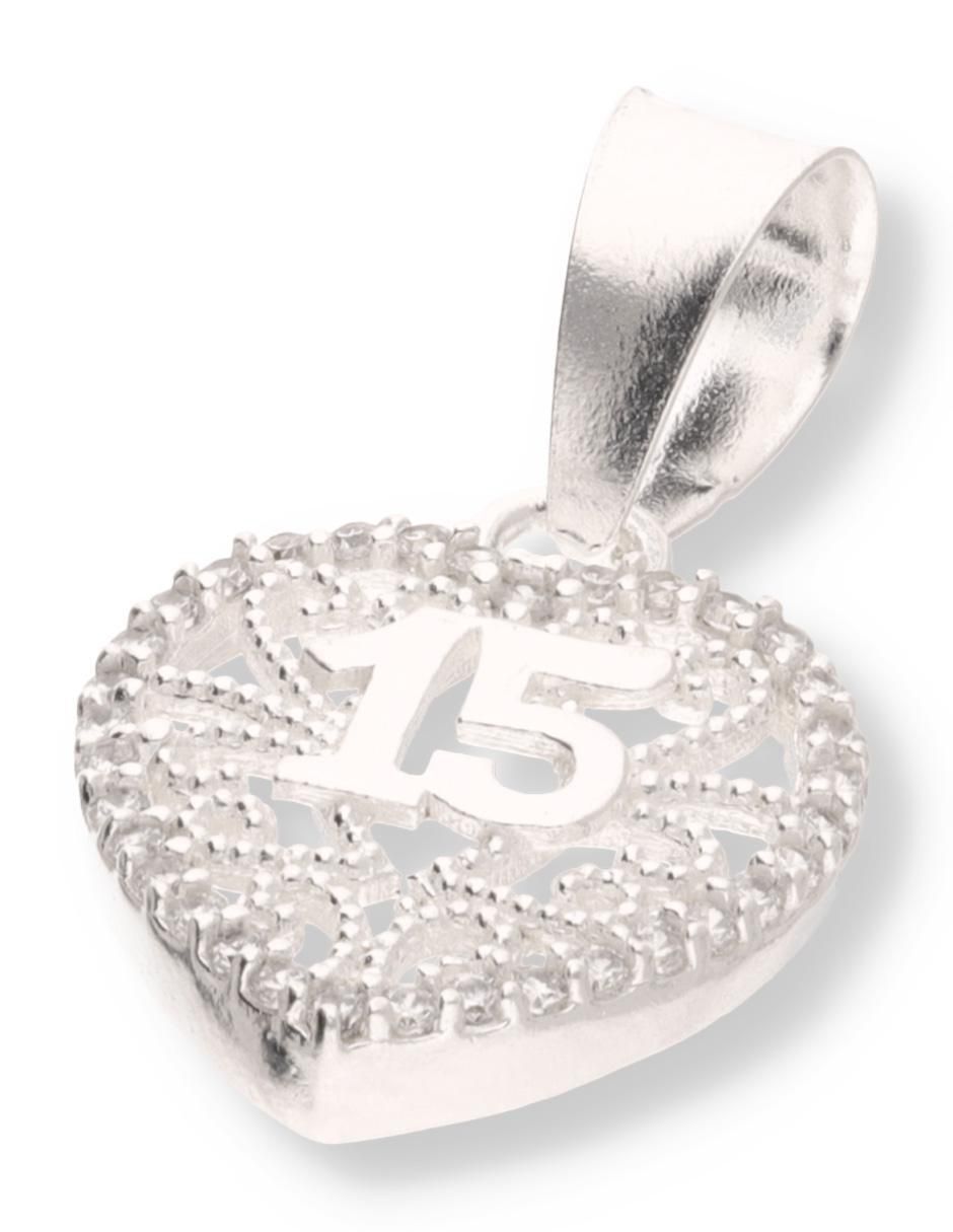 Dije de corazón Love de plata P 925 circonita 2