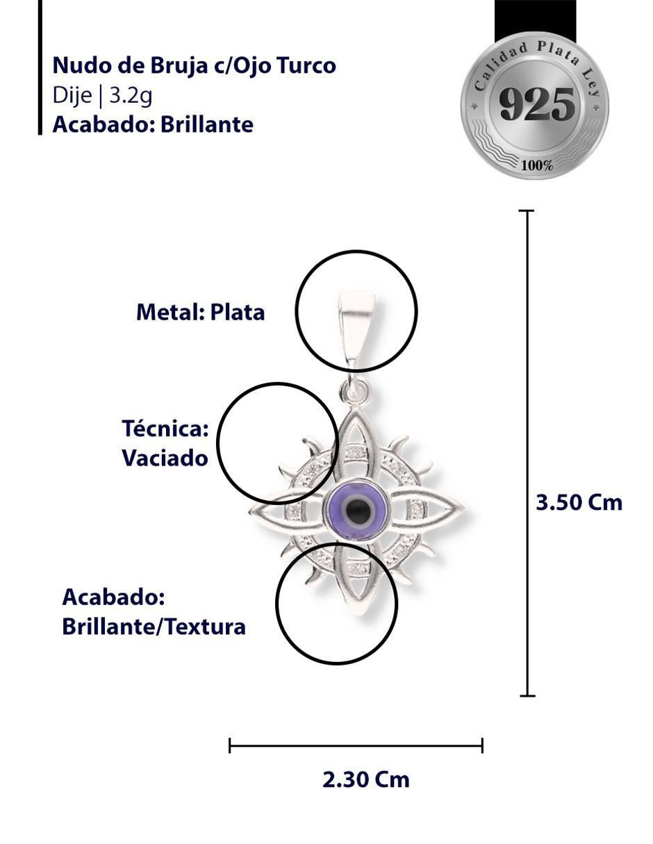 Dije de ojo turco Love de plata P 925 circonita 3