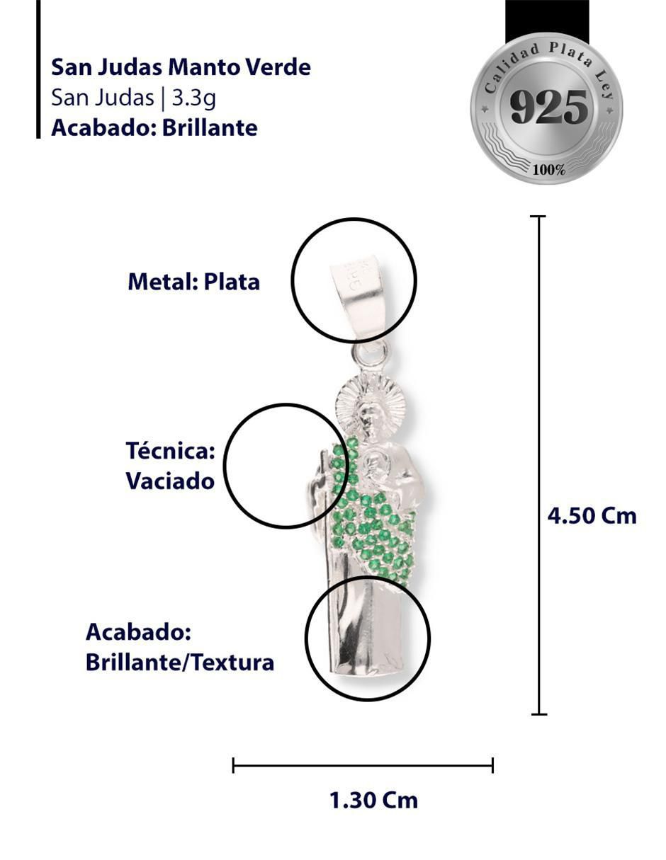 Dije San Judas Tadeo de plata P 925 circonita 3