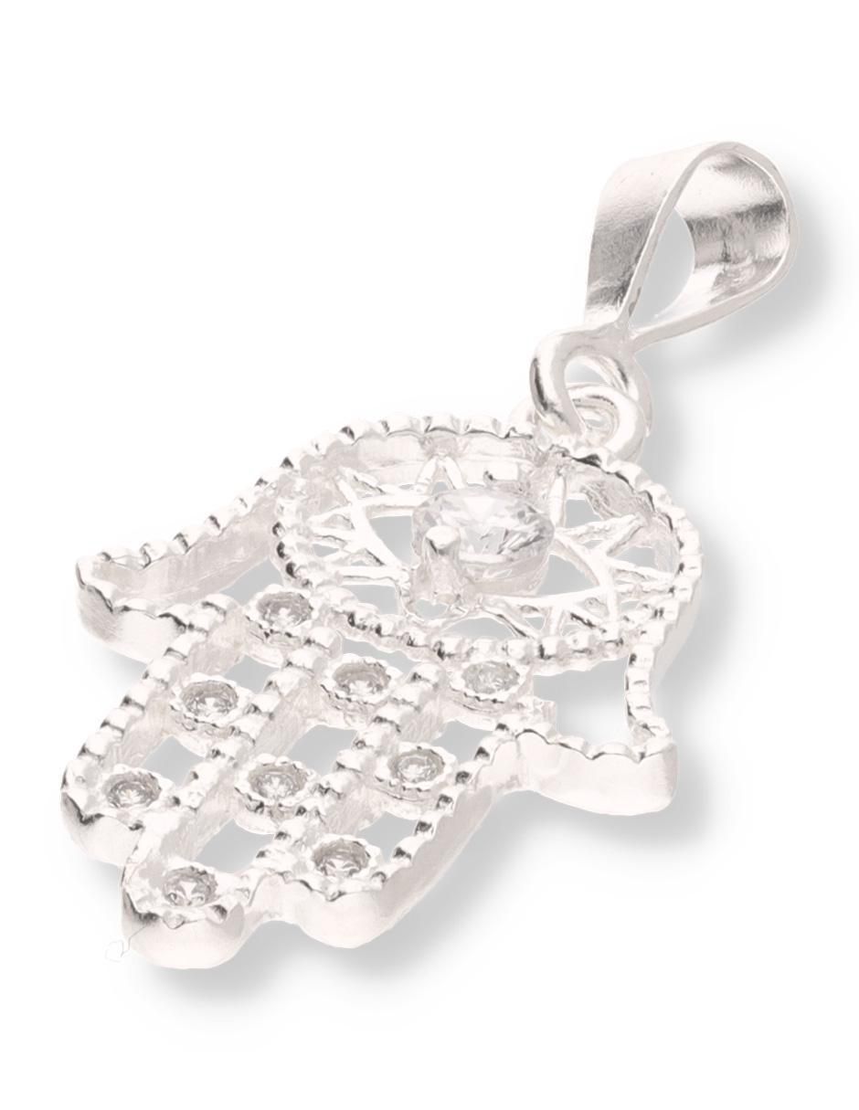 Dije de mano de Fátima Love de plata P 925 circonita 2