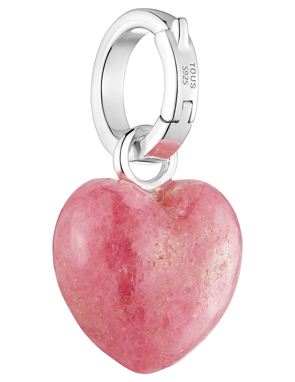 Dije de corazón Flechazo de plata P 925 rodonita 2