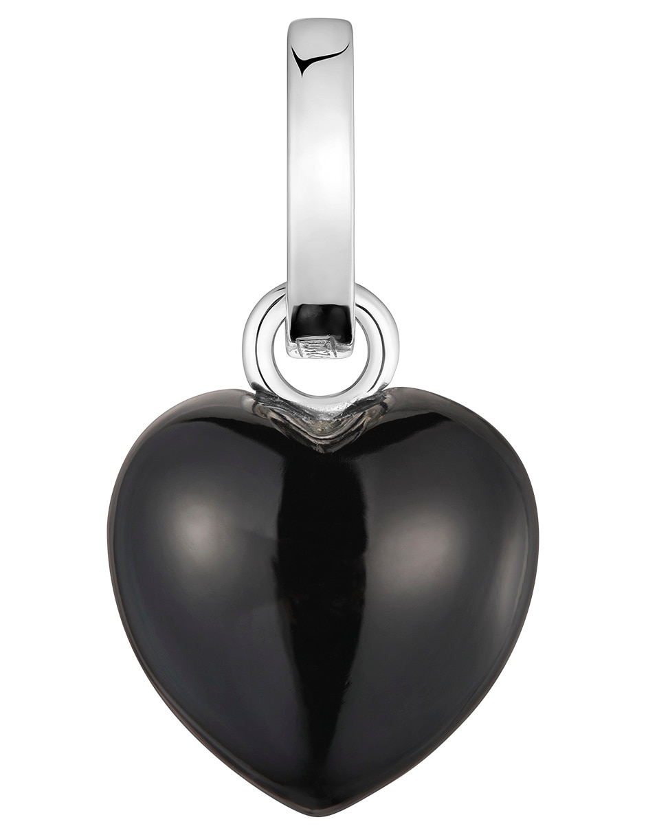 Dije de corazón Flechazo de plata P 925 ónix