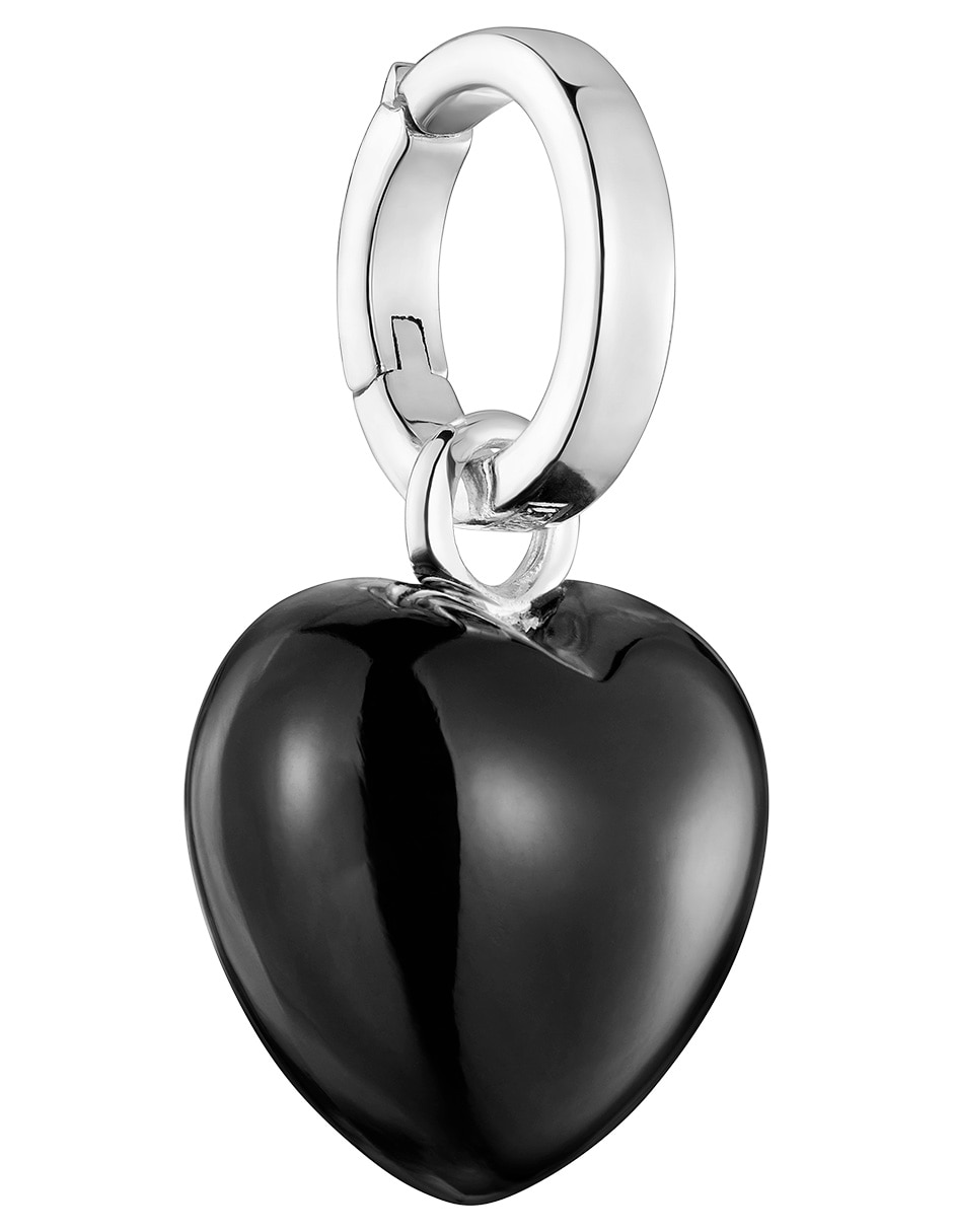 Dije de corazón Flechazo de plata P 925 ónix 2
