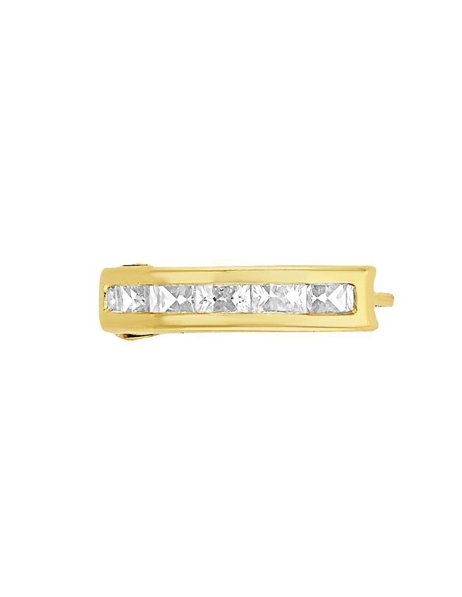 Aretes huggies de oro 10 K con acabado brillante zirconia 2