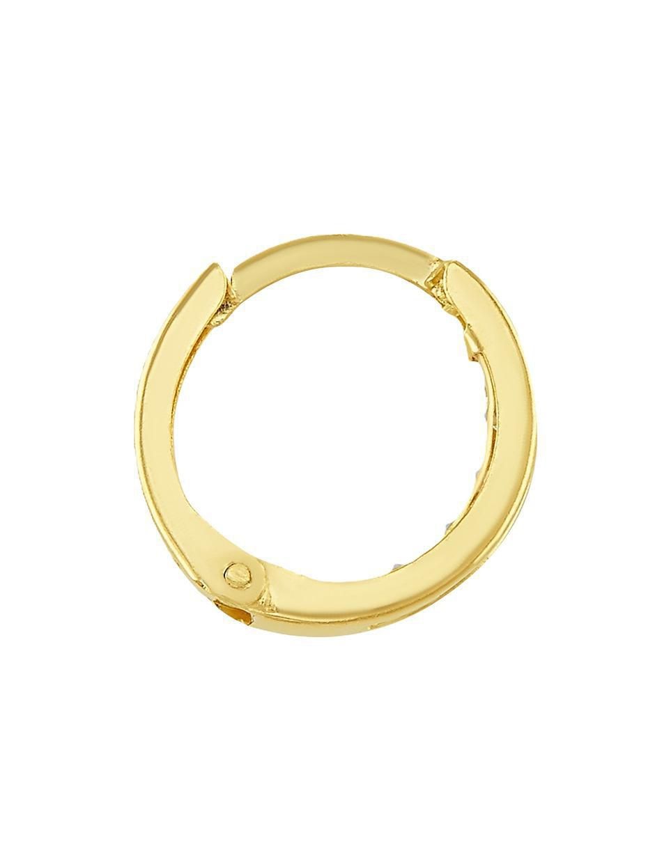 Aretes huggies de oro 10 K con acabado brillante zirconia 3