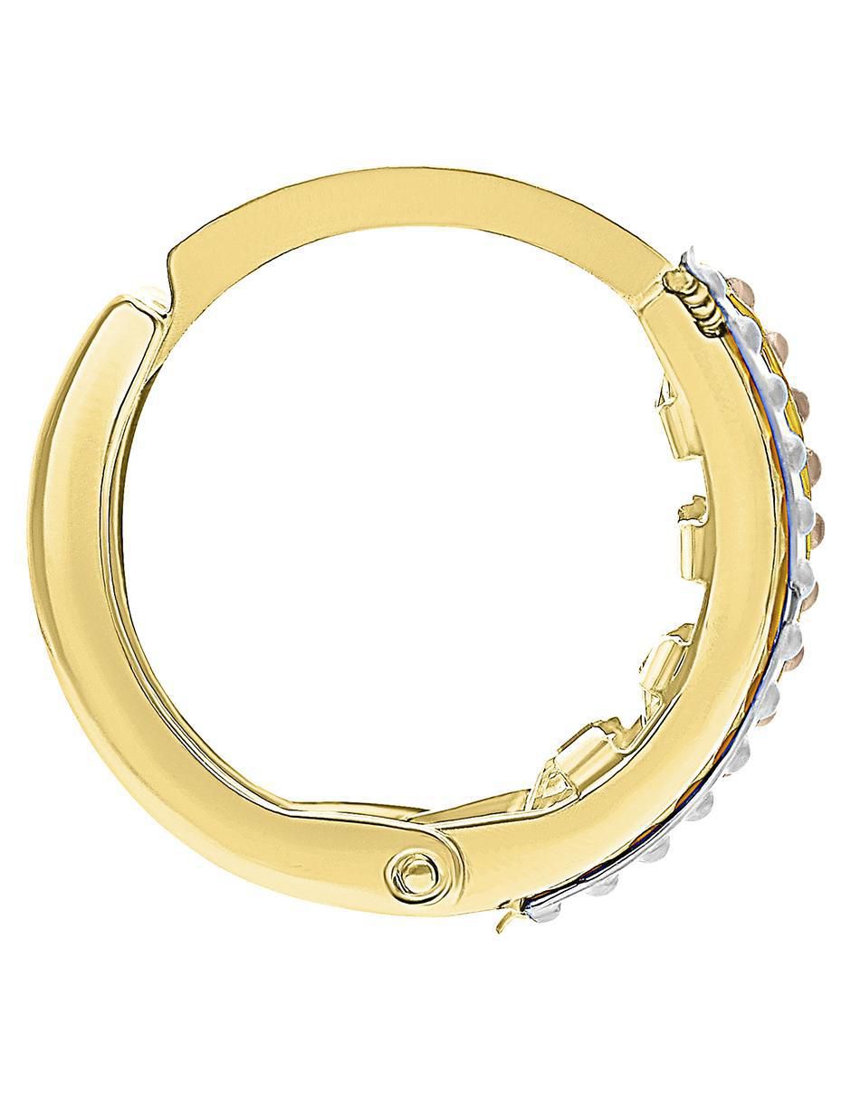 Huggie individual de oro 10 K con acabado brillante zirconia 2