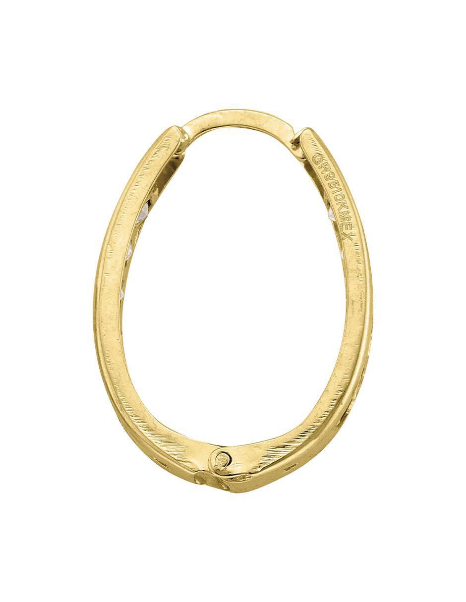 Huggie individual de oro 10 K con acabado brillante zirconia 2