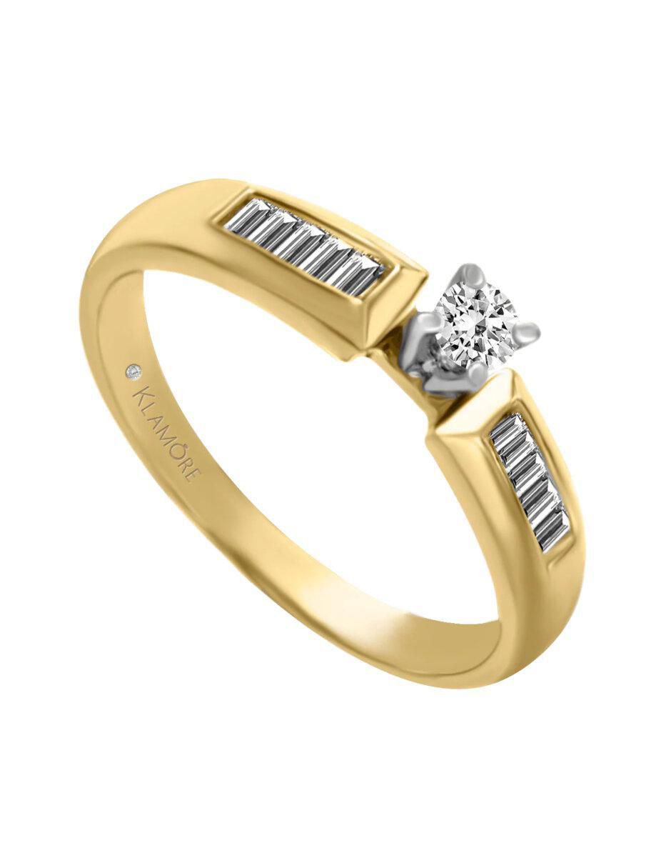 Anillo de compromiso "de" oro 14 k klamore unity diamante
