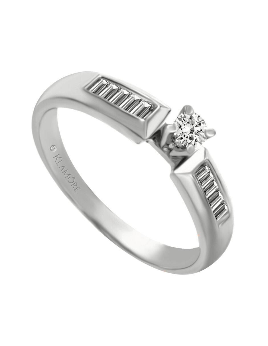 Anillo de compromiso de oro 14 k Unity diamante 4