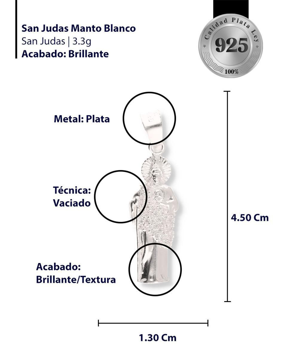 Dije San Judas Tadeo de plata P 925 3
