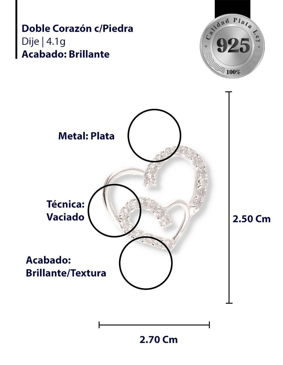 Dije de corazón Love de plata p 925 circonita 3