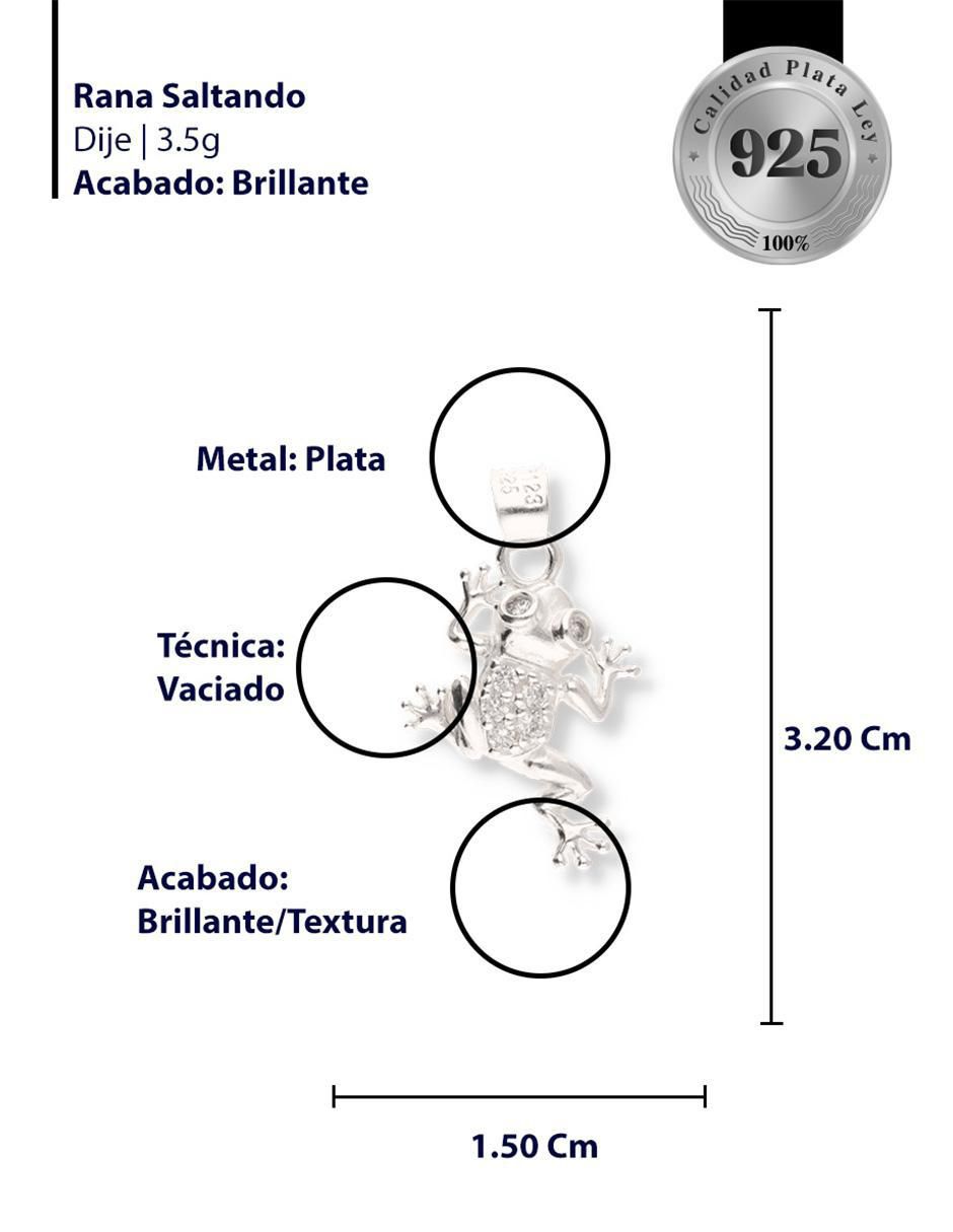 Dije de rana Naturaleza de plata P 925 circonita 3
