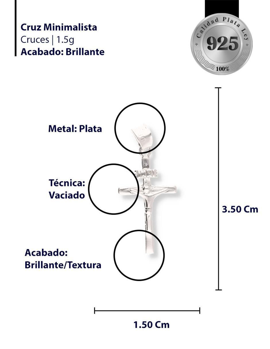 Dije de cruz de plata P 925 3