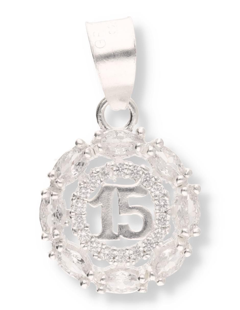 Dije redondo Love de plata P 925 circonita Dije redondo Love de plata P 925 circonita