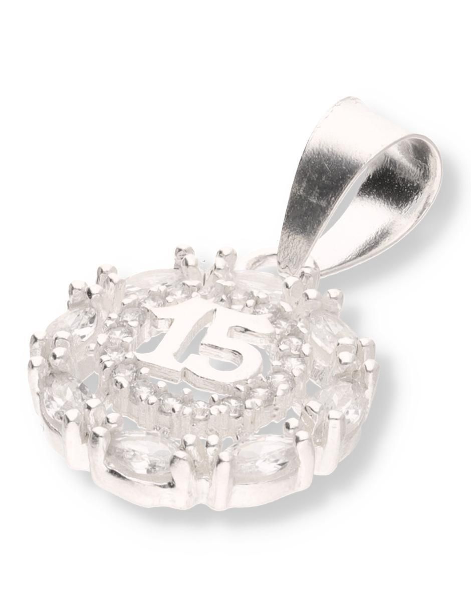 Dije redondo Love de plata P 925 circonita 2