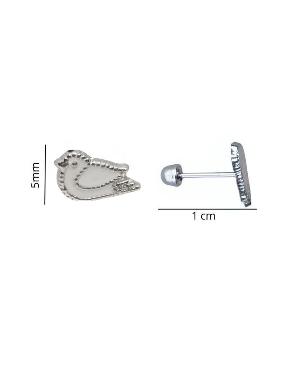 Broqueles de pájaro de plata P 925 con acabado esmaltado 4