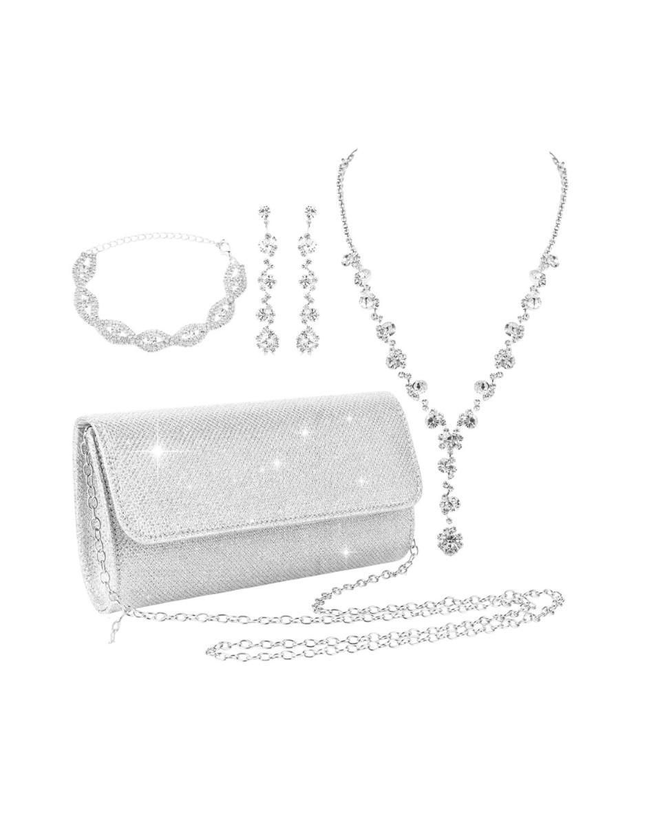 Aretes, collar y pulsera cristal