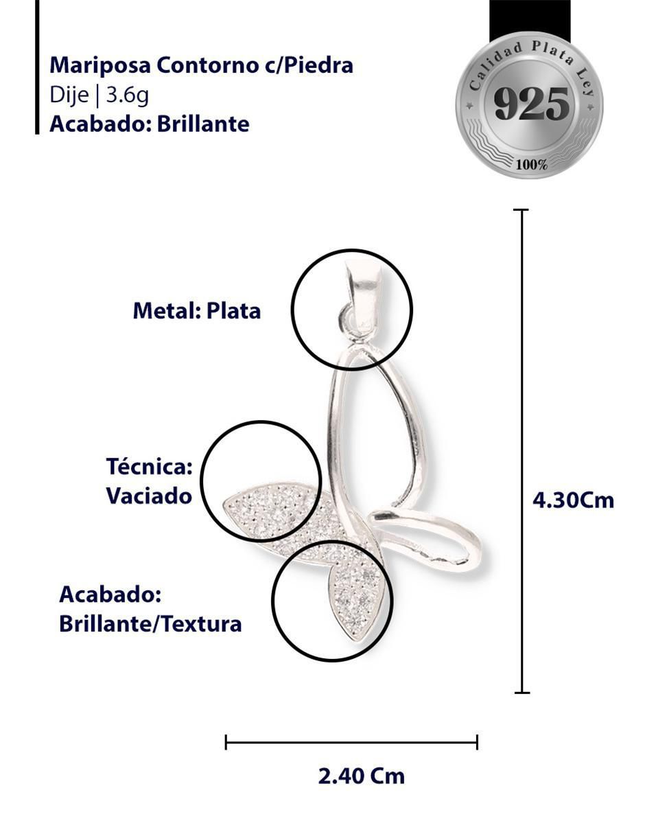 Dije de Mariposa Naturaleza de Plata P 925 3