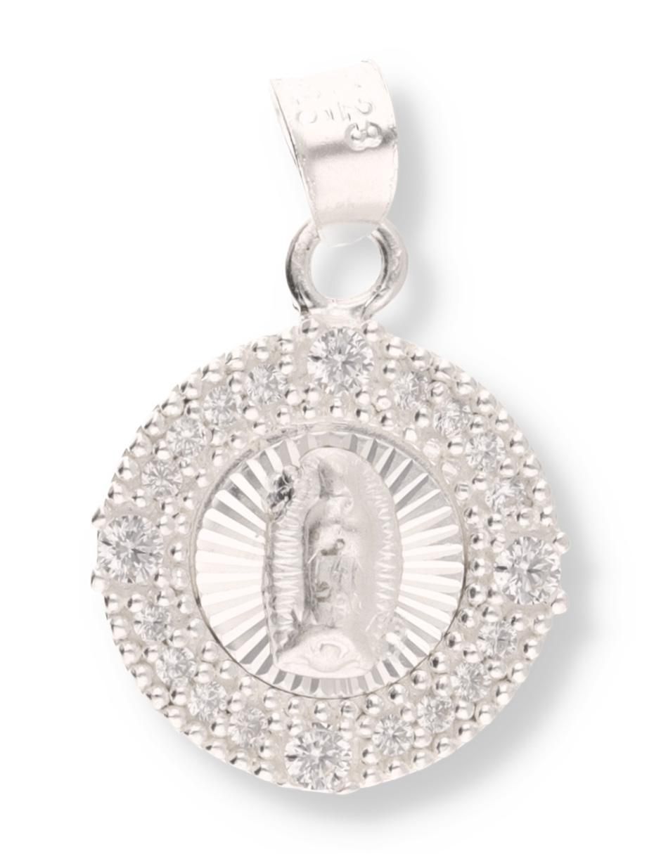 Dije redondo Religioso Virgen de Guadalupe de plata P 925 Dije redondo Religioso Virgen de Guadalupe de plata P 925
