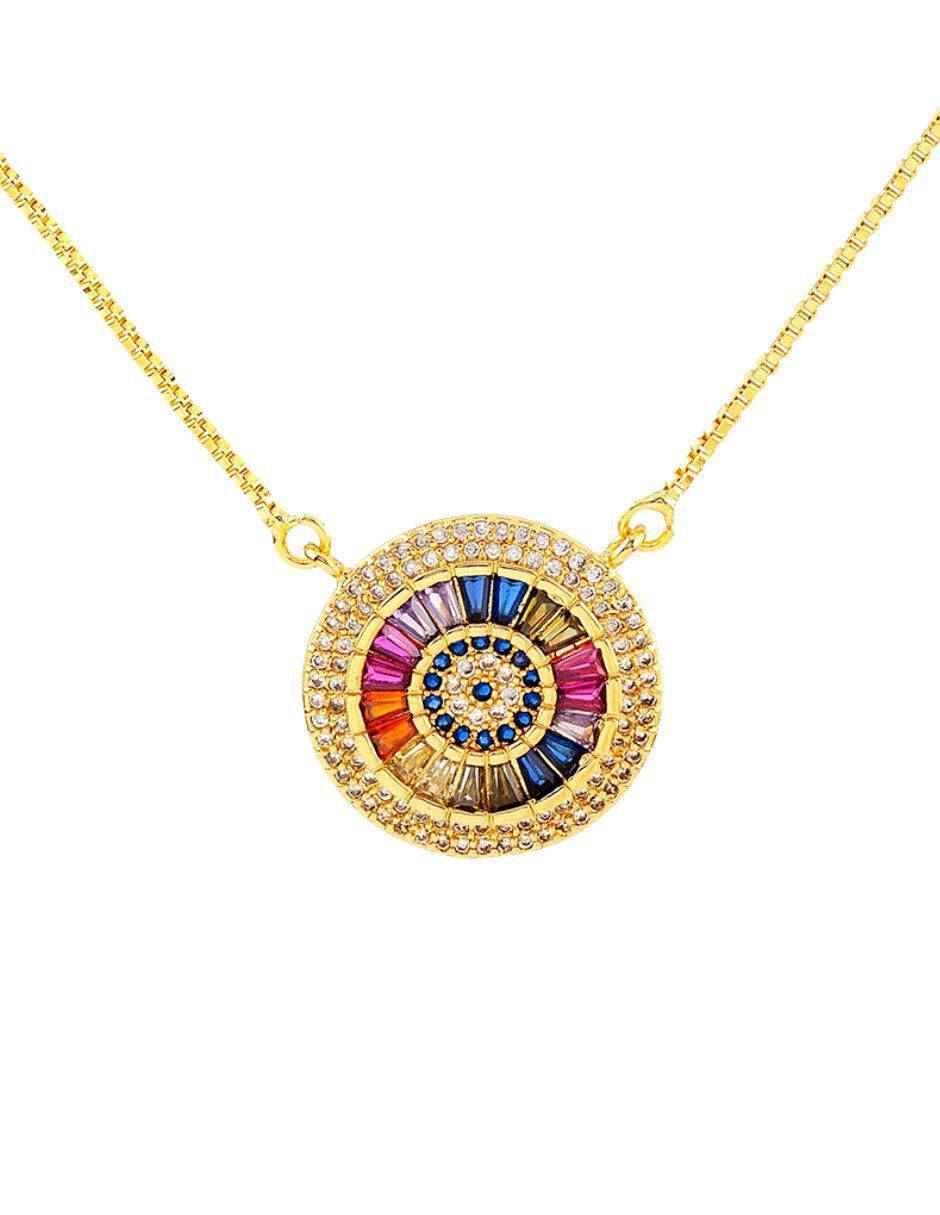 Collar Halo con acabado baño de oro18 K