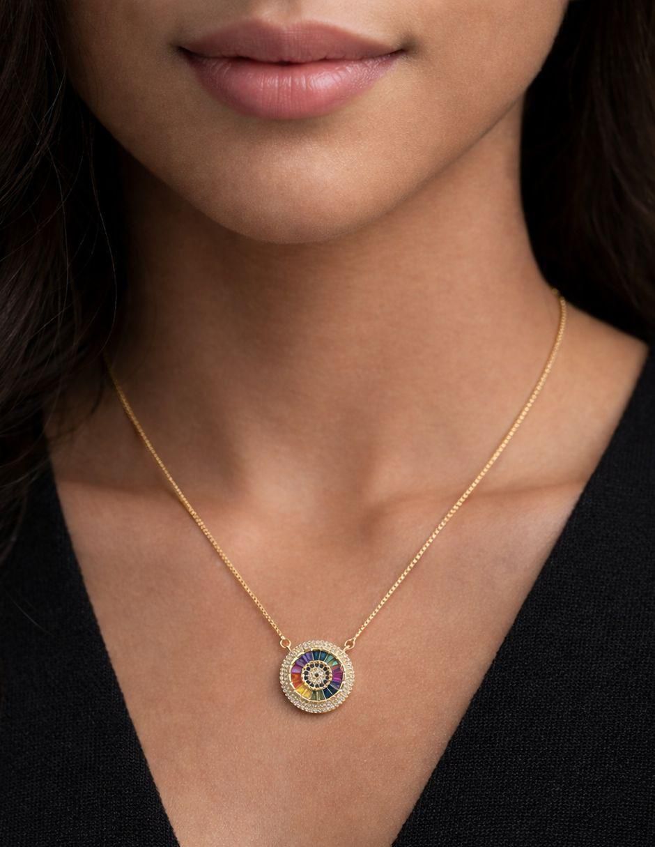 Collar Halo con acabado baño de oro18 K 2