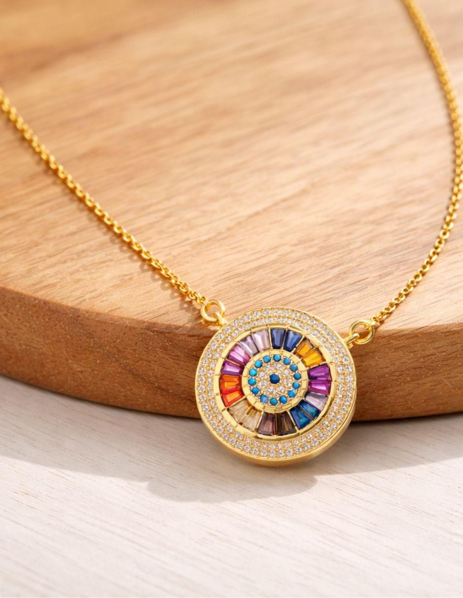 Collar Halo con acabado baño de oro18 K 3