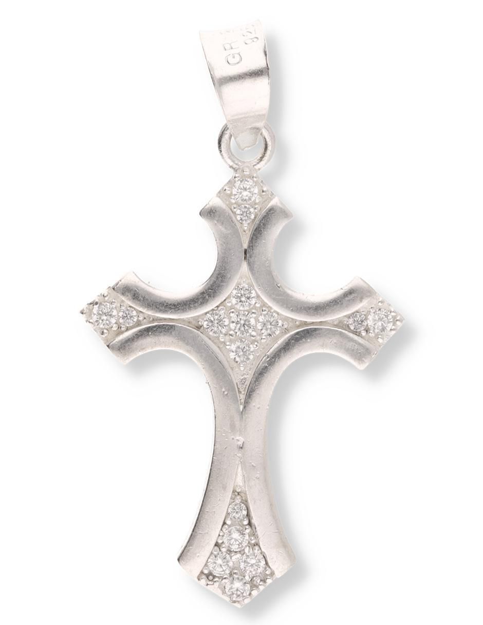 Dije de cruz Cristo de plata P 925 circonita
