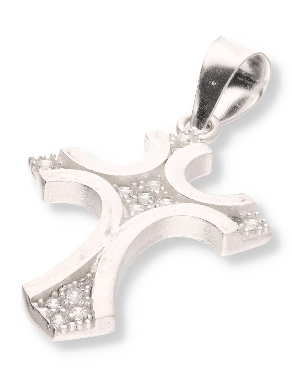 Dije de cruz Cristo de plata P 925 circonita 2
