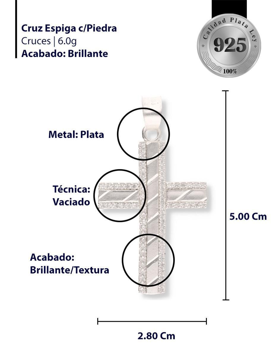 Dije de cruz Cristo de plata P 925 circonita 3
