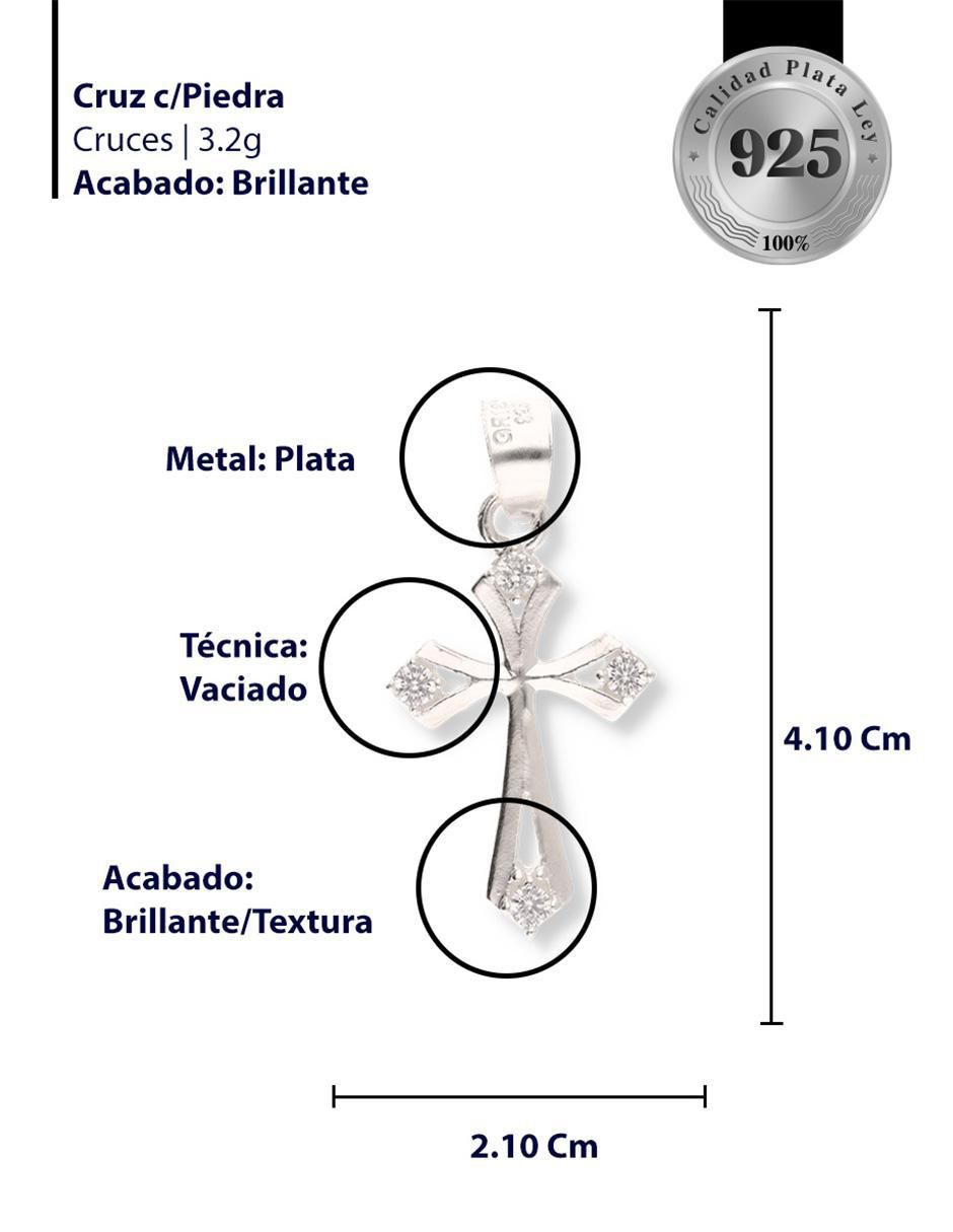 Dije de cruz Cristo de plata P 925 circonita 3