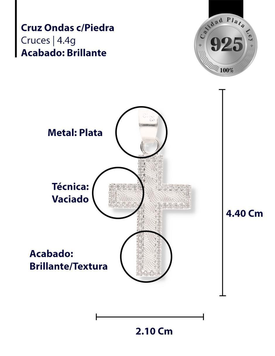 Dije de cruz Cristo de plata P 925 circonita 3