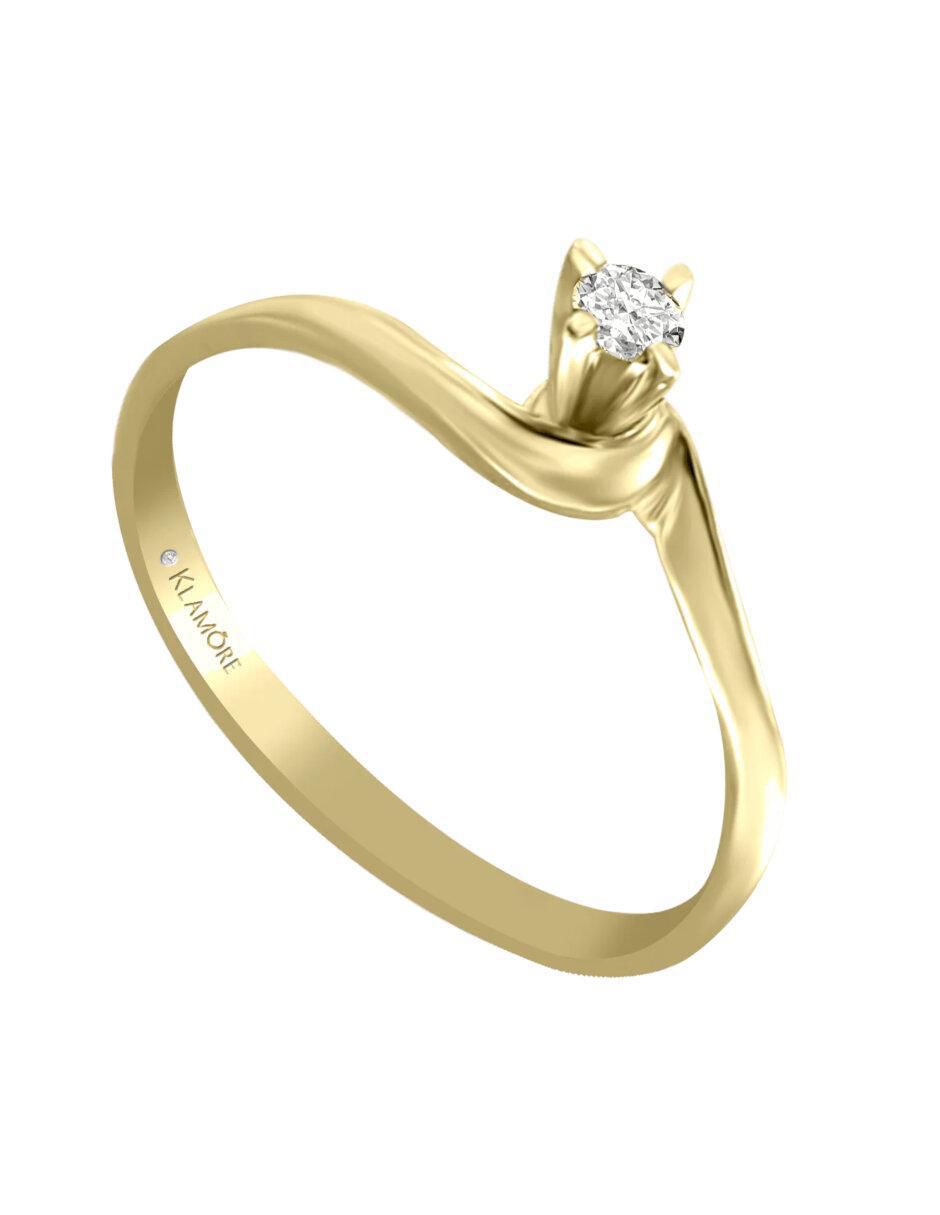 Anillo de compromiso de oro 14 k Karolina diamante 4