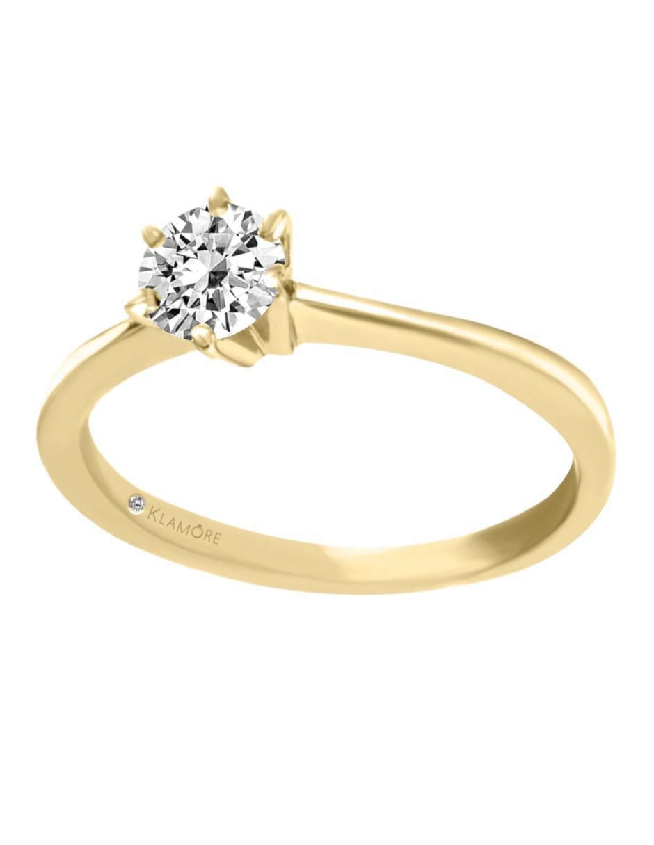 Anillo de compromiso de oro 14 k Carola diamante