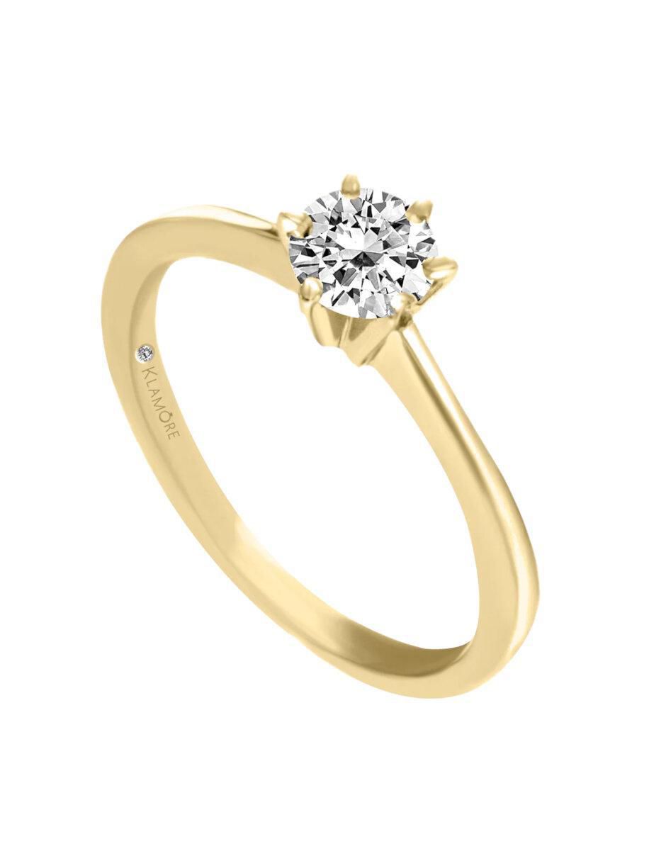 Anillo de compromiso "de" oro 14 k klamore carola diamante