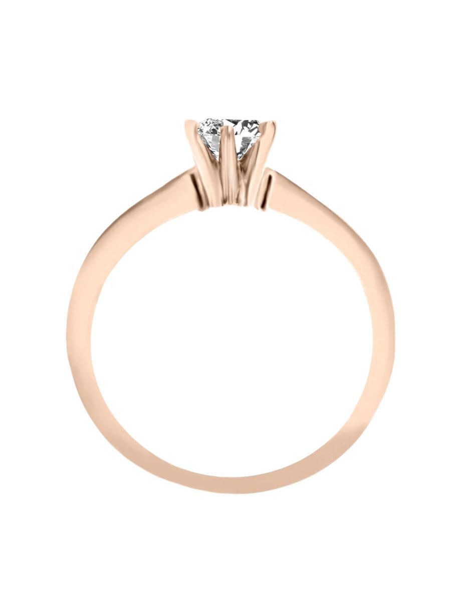 Anillo de compromiso de oro 14 k Carola diamante 2