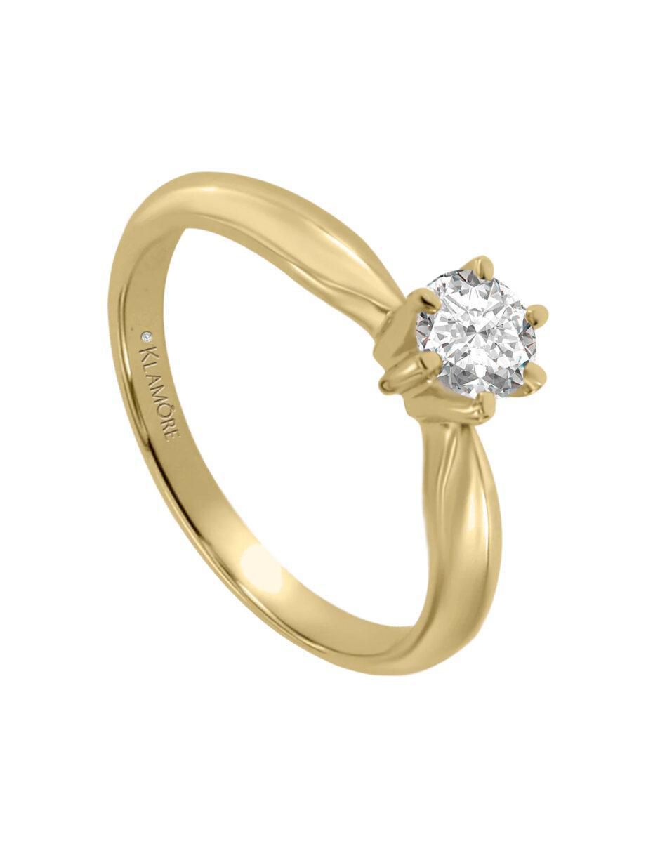 Anillo de compromiso "de" oro 14 k klamore esplendor diamante