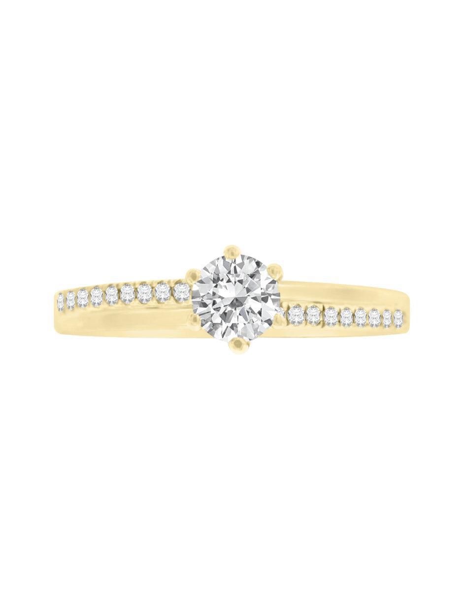 Anillo de compromiso de oro 14 k Lina diamante Anillo de compromiso de oro 14 k Lina diamante