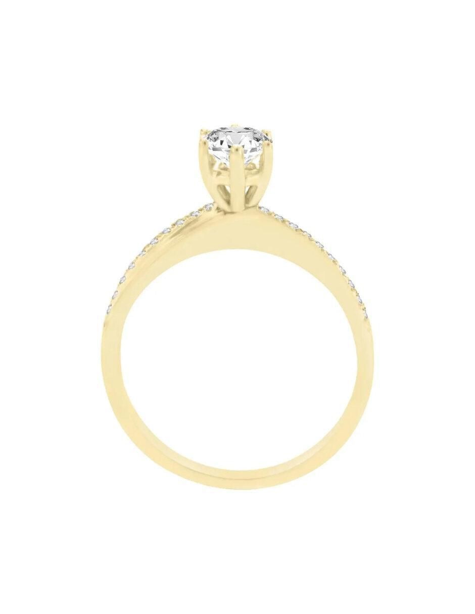 Anillo de compromiso "de" oro 14 k klamore lina diamante