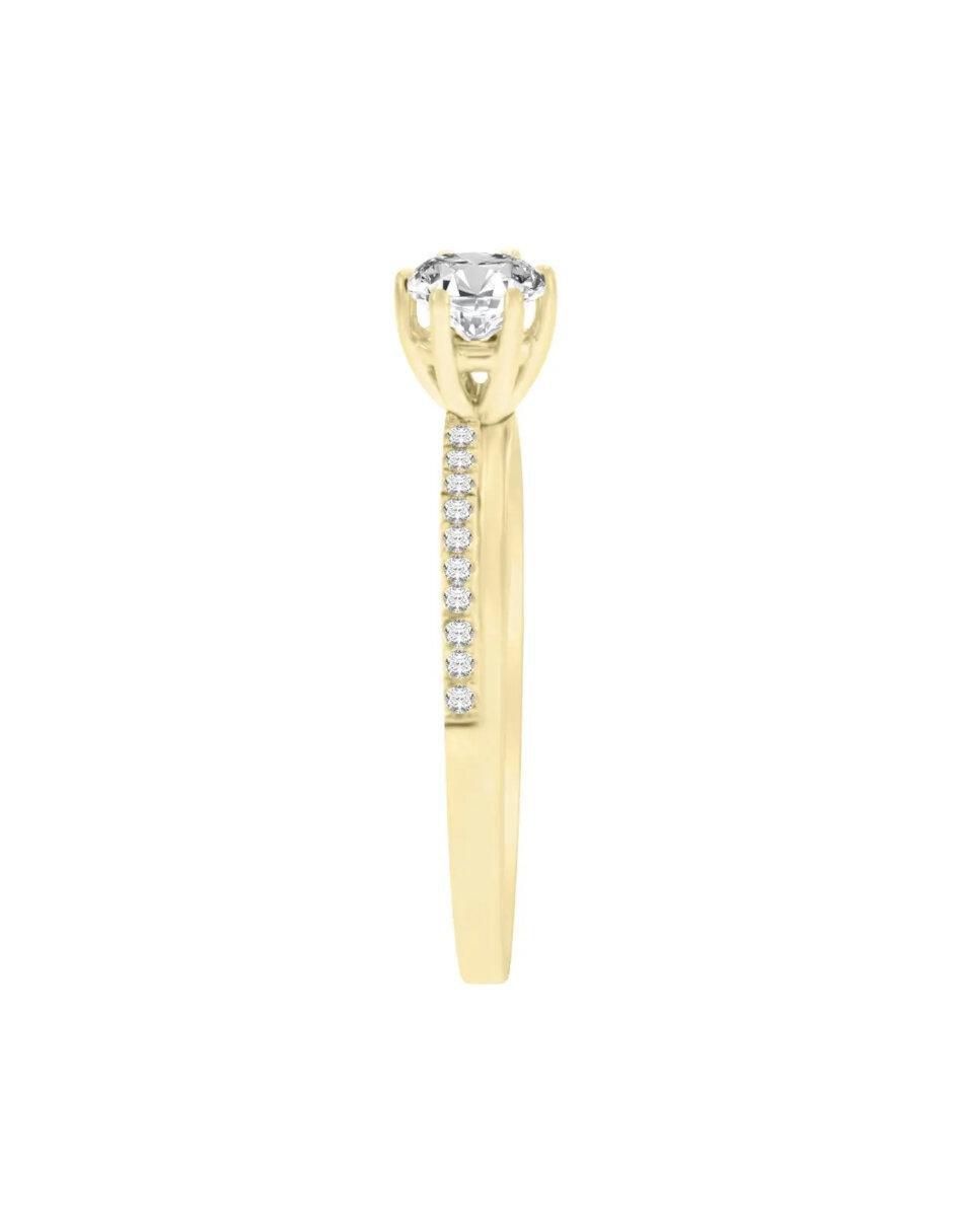 Anillo de compromiso "de" oro 14 k klamore lina diamante
