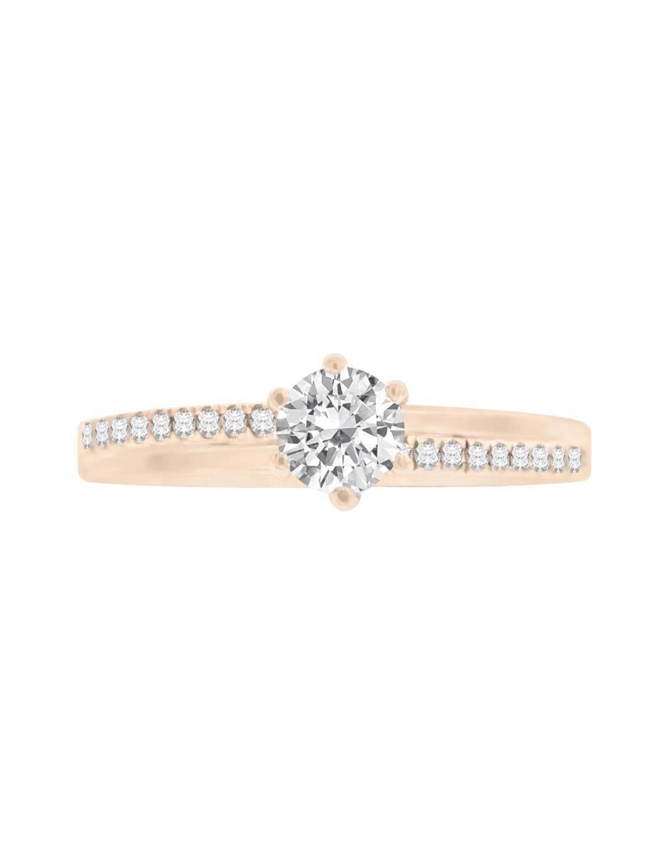 Anillo de compromiso de oro 14 k Lina diamante Anillo de compromiso de oro 14 k Lina diamante